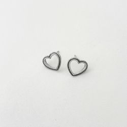 Brinco coração menor borda indiana prata 925 - B2... - BRAGHETTO