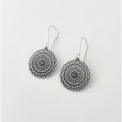 Brinco gancho mandala indiana vazada prata 925 - B... - BRAGHETTO