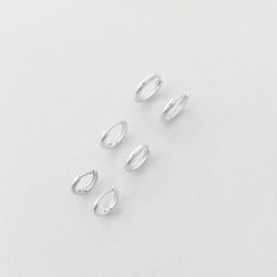 Brinco kit três pares argola lisa prata 925 - BRT3 - BRAGHETTO
