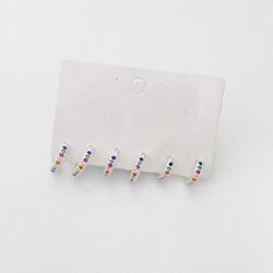 Brinco kit três pares argolinhas coloridas prata 9... - BRAGHETTO