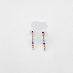 Brinco retinho grande microzircônias coloridas pra... - BRAGHETTO
