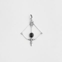 Pingente arco e flecha ônix prata 925 - P372 - BRAGHETTO
