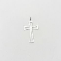 Pingente cruz vazada lisa prata 925 - PR68 - BRAGHETTO