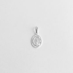 Pingente medalha pequena oval vazada Nossa Senhora... - BRAGHETTO