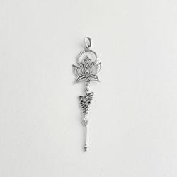 Pingente unalome flor de lótus vazada prata 925 -... - BRAGHETTO