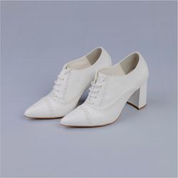 Sapato Branco Divalesi Salto Bloco - Branco Store