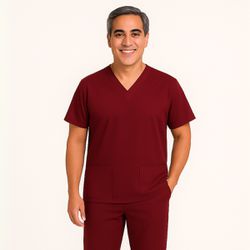 Camisa Scrub Marsala Masculina Enfermagem Privativ... - BRANCURA