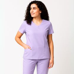 Camisa Scrub Pijama Cirúrgico Lilás - Gabardine - ... - BRANCURA