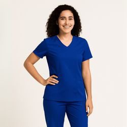 Camisa Scrub Basic Pijama Cirurgico Azul Royal - S... - BRANCURA