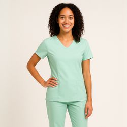 Camisa Scrub Verde Agua em Gabardine - Feminino - ... - BRANCURA
