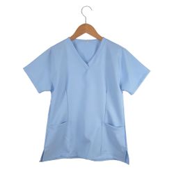 Camisa Scrub Pijama Cirúrgico Azul Bebe Gabardine ... - BRANCURA