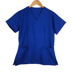 Camisa Scrub Basic Pijama Cirurgico Azul Royal - S... - BRANCURA
