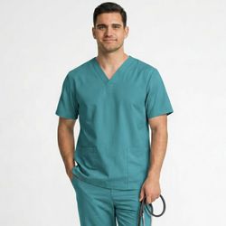 Camisa Scrub Verde Jade Masculina - Privativo Pija... - BRANCURA