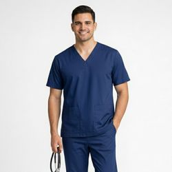 Camisa Scrub Marinho Masculina Enfermagem Privativ... - BRANCURA