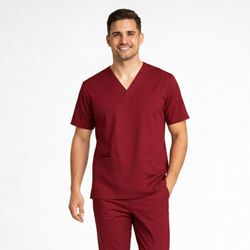 Camisa Scrub Marsala Masculina Enfermagem Privativ... - BRANCURA