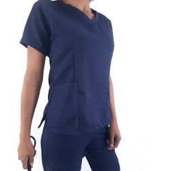 Camisa Scrub Basic - Pijama Cirúrgico Azul Marinho... - BRANCURA