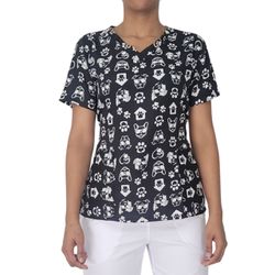 Camisa Scrubs Estampa Cães Cachorro Veterinária Ve... - BRANCURA