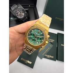 1-APBA-002 - Audemars Piguet Dourado Bateria Copia - Junior Relógios de Luxo