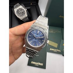 02-APAU - Audemars Piguet Prata Automático - Junior Relógios de Luxo