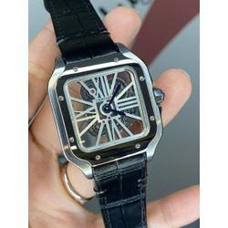 CRESKC-002 - Relogio Cartier Esqueleto Couro Cod C... - Junior Relógios de Luxo