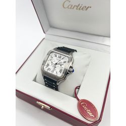 CRSCC-001 - Relogio Cartier Santos Cronógrafo Aço - Junior Relógios de Luxo