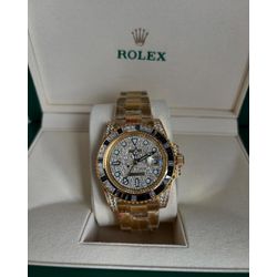 RXmlppc-002 - Relogio Rolex GMT Master II Pedra Co... - Junior Relógios de Luxo