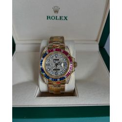RXmlppc-003 - Relogio Rolex GMT Master II Pedra Co... - Junior Relógios de Luxo