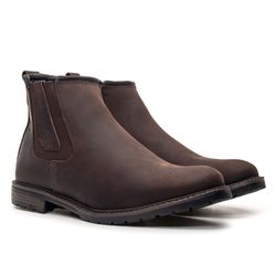 Botina Masculina Couro Crazy Horse Brown - 5010 co... - BRAVATTO