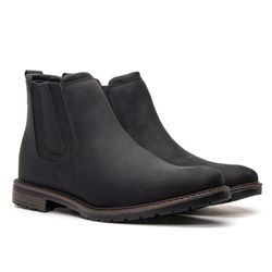 Botina Masculina Couro Crazy Horse Preta - 5010 Co... - BRAVATTO