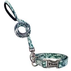Coleira Camuflado Cinza com guia fecho de engate r... - Brincadeira Animal