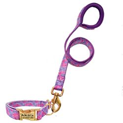 Coleira com guia estampa tie dye roxo com fecho de... - Brincadeira Animal