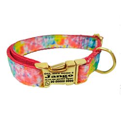 Coleira com estampa tie dye Vibrance com fecho de ... - Brincadeira Animal