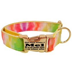 Coleira com estampa tie dye com fecho de engate rá... - Brincadeira Animal