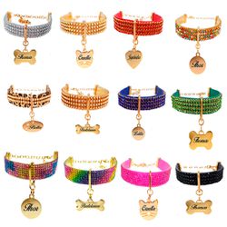 Gargantilha de strass pet com pingente metais na c... - Brincadeira Animal