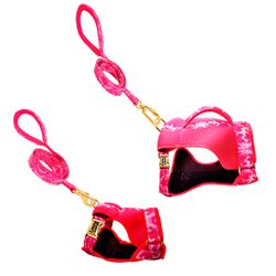 Coleira Peitoral Rosa estilo colete com guia - Brincadeira Animal