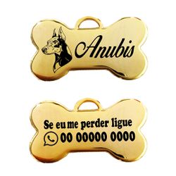 Pingente de Identificação Grande Dourado - Brincadeira Animal