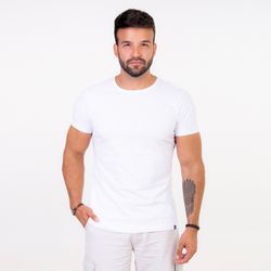 Camiseta Básica Branca Elastano - BROGUIISHOES