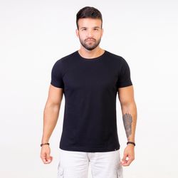 Camiseta Básica Preta Elastano - BROGUIISHOES