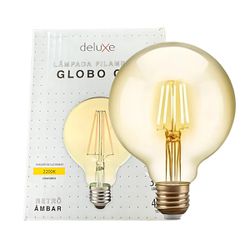 Lâmpada Globo Filamento LED Retrô Dimerizavel 2200K 4W Bivolt - Broketto Materiais Elétricos