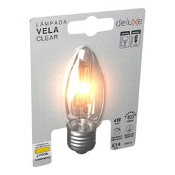 Lâmpada Filamento Led Vela Clear 4w 2700k Branco Quente - Broketto Materiais Elétricos