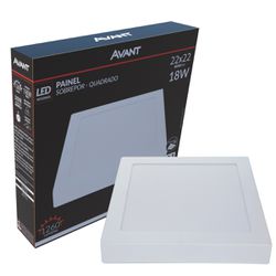 Plafon Painel Led 18w Quadrado Sobrepor 6500k Branco Frio - Broketto Materiais Elétricos