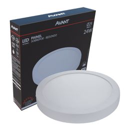 Plafon Painel Led 24w Redondo Sobrepor 6500k Branco Frio - Broketto Materiais Elétricos