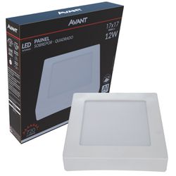 Painel Plafon Led Sobrepor Quadrado 6500k 12w Bivolt Avant - Broketto Materiais Elétricos