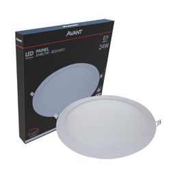 Painel Plafon Led De Embutir Redondo 6500k 24w Bivolt Avant - Broketto Materiais Elétricos
