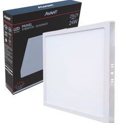 Painel Plafon Led Sobrepor Quadrado 6500k 24w Bivolt - Broketto Materiais Elétricos