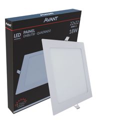 Plafon Painel Led 18w Quadrado Embutir 6500k Branco Frio - Broketto Materiais Elétricos