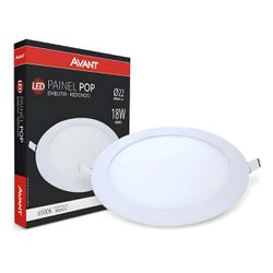 Plafon de Embutir Redondo 18W 6500K Luz Branca Fria - Broketto Materiais Elétricos