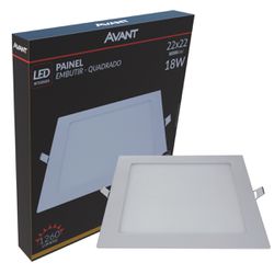 Plafon Painel Led 18w Quadrado Embutir 3000k Branco Quente - Broketto Materiais Elétricos