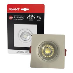 Spot Led Direcionável 3w Quadrado 6500k Branco Frio - Broketto Materiais Elétricos