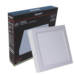 Plafon Painel Led 18w Quadrado Sobrepor 4000k Branco Neutro - Broketto Materiais Elétricos